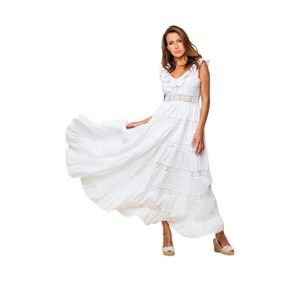 New Vintage Ibiza Adlib St. Lucia Dress maxi gown white cotton xs boho Rts$298